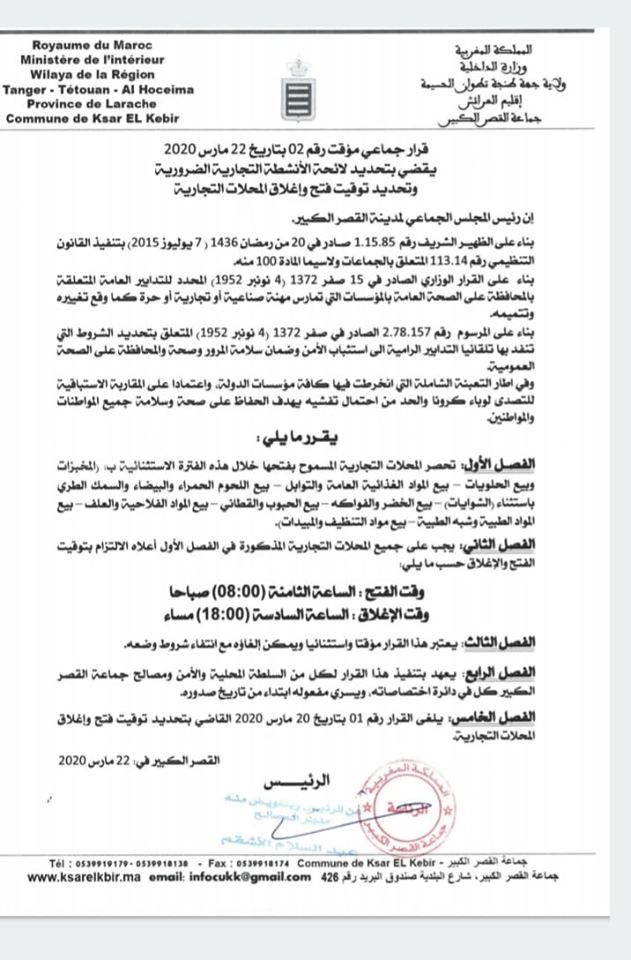 تحديد توقيت فتح واغلاق المحلات التجارية