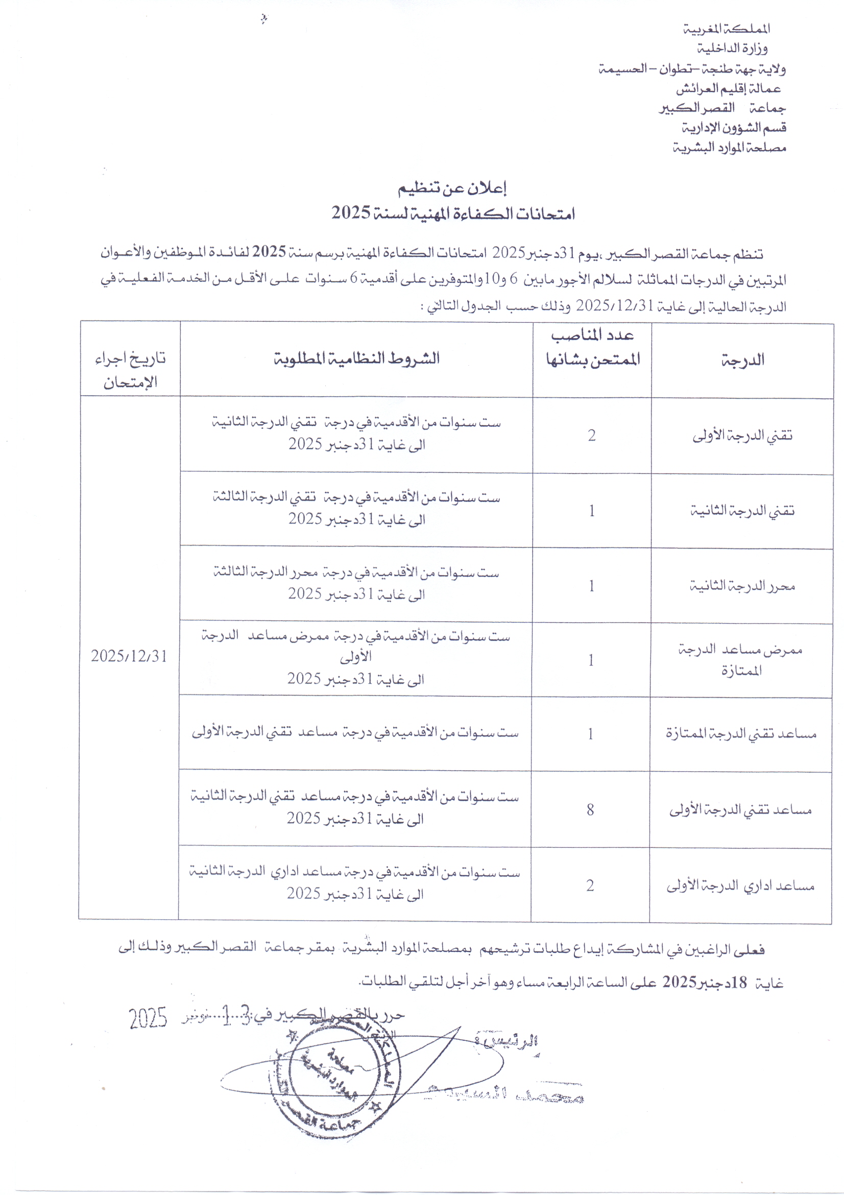 امتحان الكفاءة المهنية