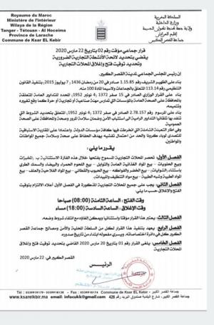 تحديد توقيت فتح واغلاق المحلات التجارية