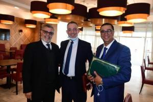رئيس المجلس الجماعي محمد السيمو في لقاء مع رئيس الجامعة االملكية لكرة القدم