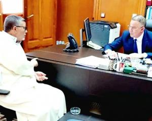 اجتماع مع السيد فوزري لقجع رئيس الجامعة الملكية المغربية  لكرة القدم